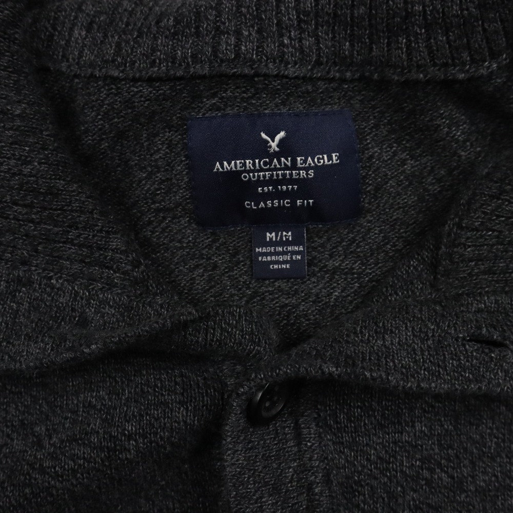 American Eagle Sweater Mens Medium 1/4 Button Pullover Mock Neck Long Sleeve - Picture 4 of 9